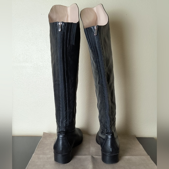 Vero Cuoio Italy Black Leather Knee-High Boots Women's Size US 10M/ Italy 41 - Picture 4 of 12